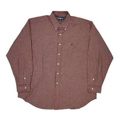 Blake Ralph Lauren Checked Shirt - XL Burgundy Cotton