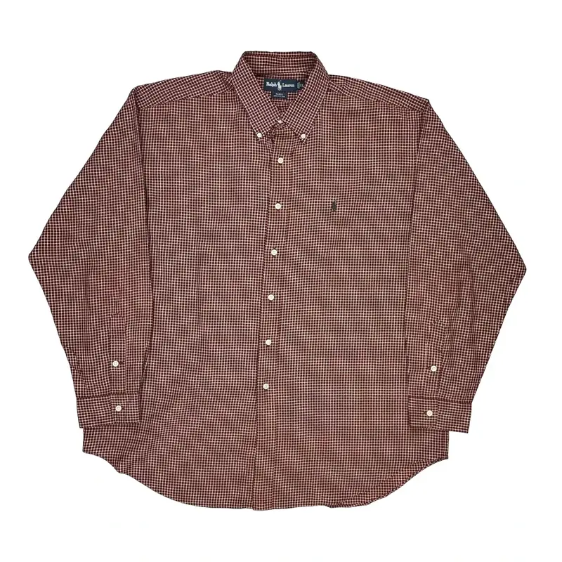 Blake Ralph Lauren Checked Shirt - XL Burgundy Cotton