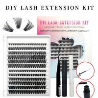 Eyelash Extension Set DIY 240 Pieces Eyelash Curler Eyelash Extension Set, 9-17mm Hybrid 30D 40D Volume Personalized Eyelash ...