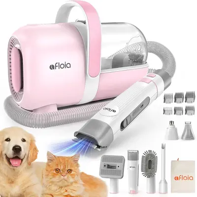 Afloia Dog Grooming Kit, Pet Grooming Vacuum & Dog Clippers Nail Trimmer Grinder & Dog Brush for Shedding with 7 Pet Grooming...
