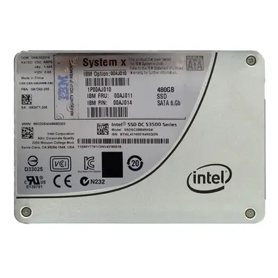 00AJ010 Lenovo 480GB Multi-Level Cell SATA 6Gb/s Hot-Swappable 2.5-Inch Solid State Drive