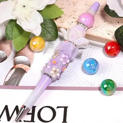 【B001】Acrylic beads for pens keychain beads Diy Jewelry Decoration Beaded Tassel Charms Adjustable Beaded Design