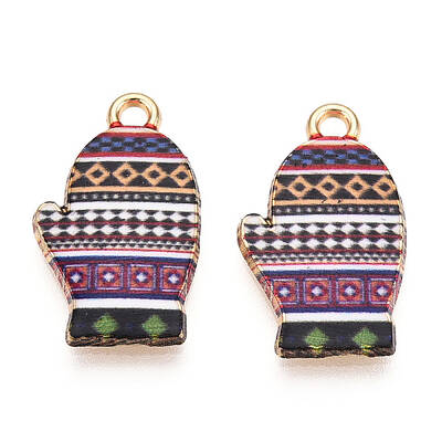 Winter Theme Alloy Printed Pendants