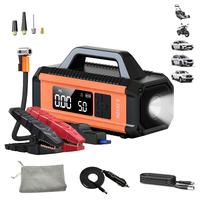 12000mAh All-in-One Car Jump Starter – Supports All Gas & 12L Diesel Engines, with Air Compressor, Blower, 150PSI Tire Infl...