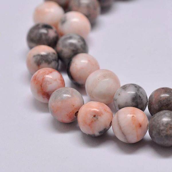 Natural Pink Zebra Jasper Beads Strands