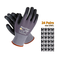 24 Pairs Maxi Flex Gloves | Guantes de trabajo Maxi Flex Ultimate - Safety Work Gloves, Construction Industry,  Foam Nitrile ...