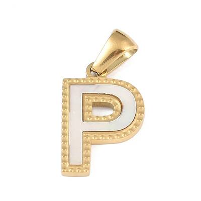 Natural White Shell Alphabet Pendants