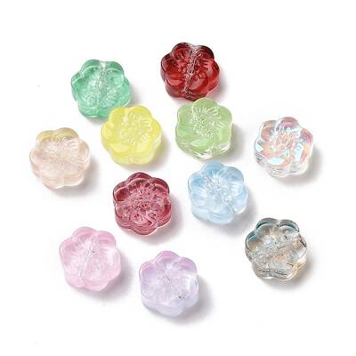 Transparent Spray Painted Glass Beads