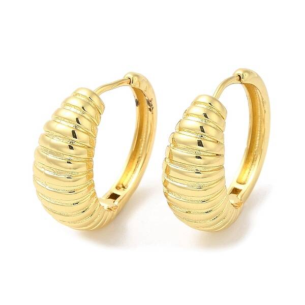 Rack Plating Brass Croissant Hoop Earrings for Women