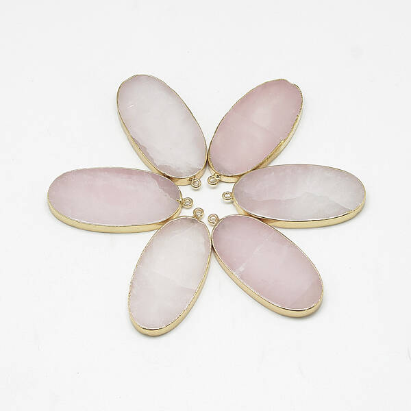 Natural Rose Quartz Big Pendants