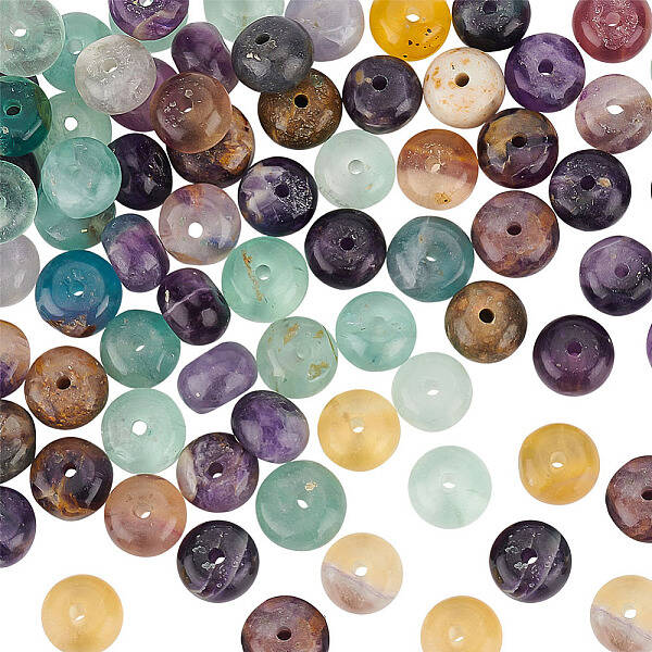 1 Strand Natural Colorful Fluorite Beads Strands