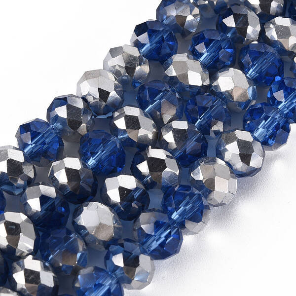 Electroplate Transparent Glass Beads Strands