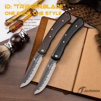 JoyRaining Handmade San-Mai Steel Japanese Higo-no-Kami style Folding Pocket Knife– Fun Gift for Men-#dealsforyoudays