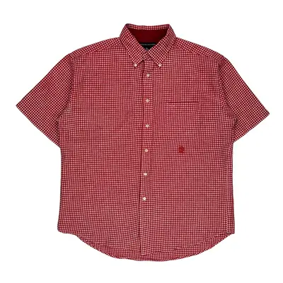 Tommy Hilfiger Checked Short Sleeve Shirt - XL Red Cotton Blend | Size: x-large