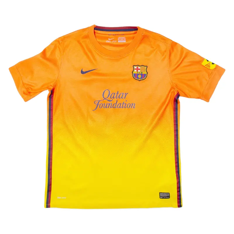 NIKE Fc Barcelona Boys Football Shirt Jersey Orange XL