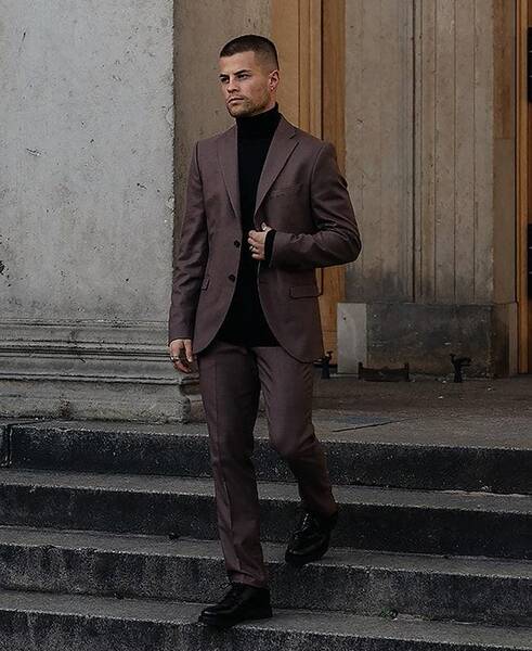 Mens Turtleneck With Blazer + Turtleneck Sweater