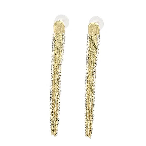 Cubic Zirconia Chains Tassel Earrings