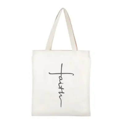 Women's Tote Bag - Faith Print Tote Bag for Women with Simple \