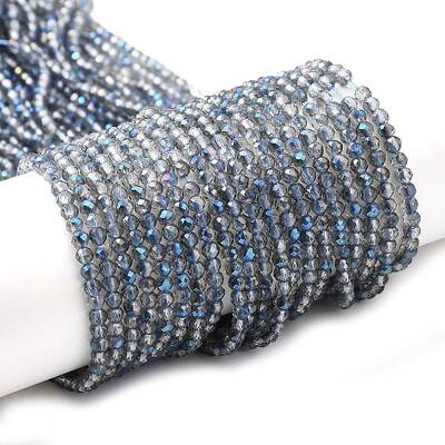 Transparent Electroplate Glass Beads Strands