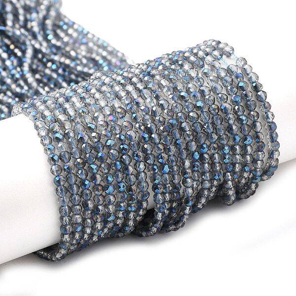 Transparent Electroplate Glass Beads Strands
