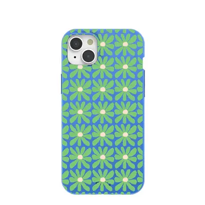 Electric Blue Flower Child iPhone 15 Plus Case