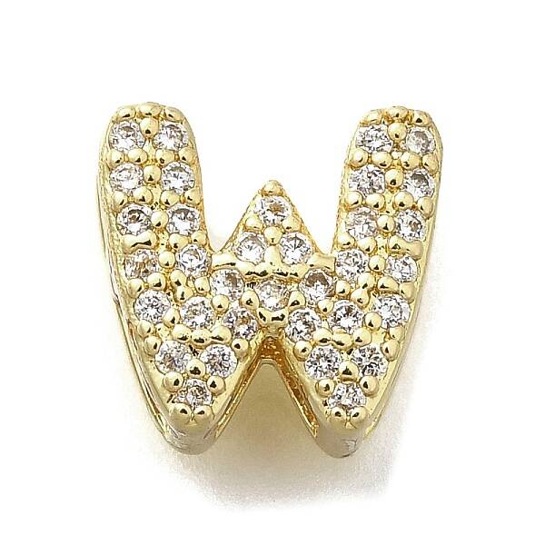Brass Micro Pave Cubic Zirconia Letter Multi-Strand Links