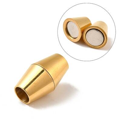 304 Stainless Steel Magnetic Clasps with Glue-in Ends