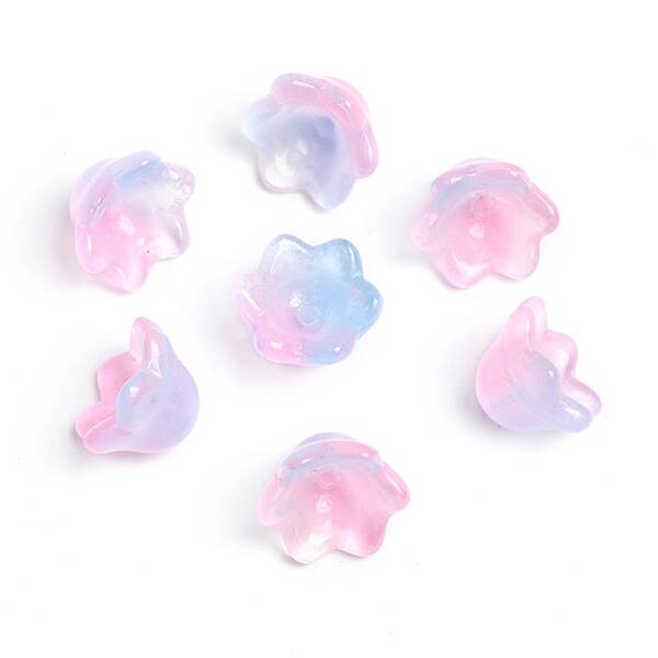 Two Tone Handmade Lampwork Bead Caps