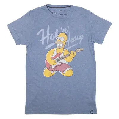 PULL AND BEAR The Simpsons Mens Band T-Shirt Blue L