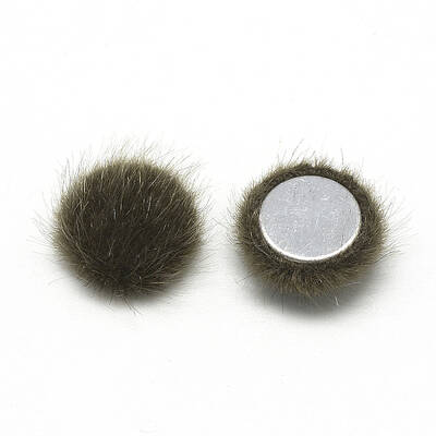 Faux Mink Fur Covered Cabochons