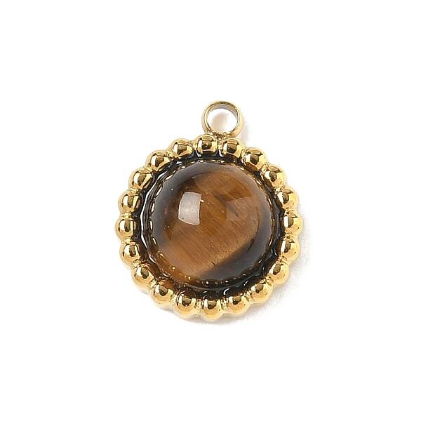Natural Tiger Eye Half Round Charms