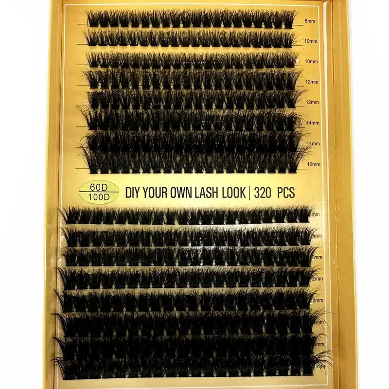 D Curl Mixed Size Individual Eyelash Kit False Eyelashes, 1 Set Natural Look Diy Eyelash Clusters for Eyelash Extensions, Sof...