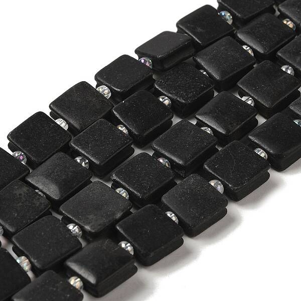 Natural Black Stone Beads Strands