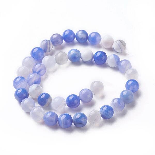 Natural Banded Agate Beads Strands