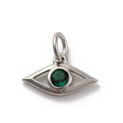 Brass Micro Pave Cubic Zirconia Charms