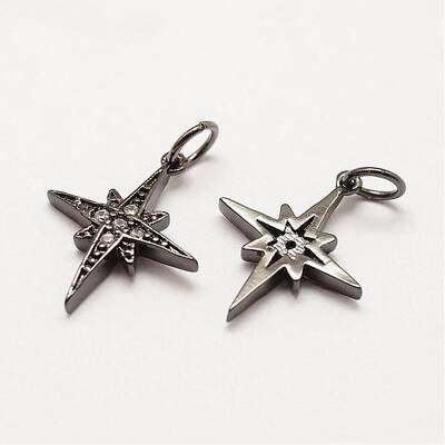 Brass Micro Pave Grade AAA Cubic Zirconia Pendants