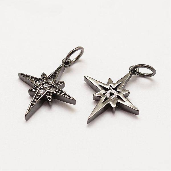 Brass Micro Pave Grade AAA Cubic Zirconia Pendants