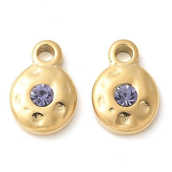 304 Stainless Steel with Rhinestone Charms