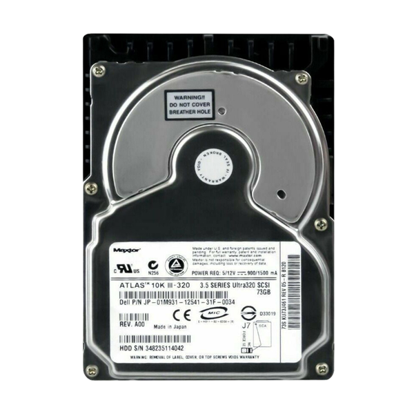 KU73J461 Maxtor 73.4GB Ultra-320 SCSI 10000 3.5-inch 8MB Hard Drive