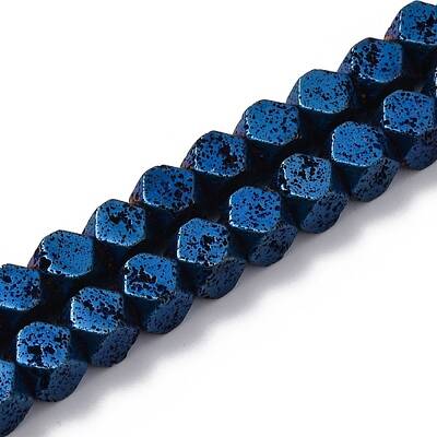 Electroplated Natural Lava Rock Beads Strands