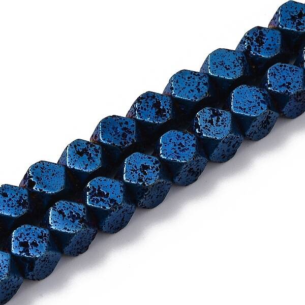 Electroplated Natural Lava Rock Beads Strands