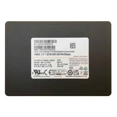 Samsung MZ-7L31T900 | PM893 Series 1.92TB 2.5-inch 6GB/s SATA V-NAND TLC Solid State Drive