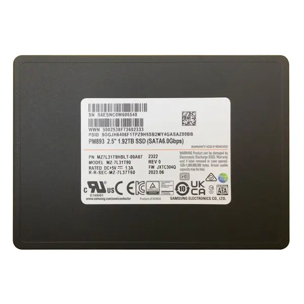Samsung MZ-7L31T900 | PM893 Series 1.92TB 2.5-inch 6GB/s SATA V-NAND TLC Solid State Drive