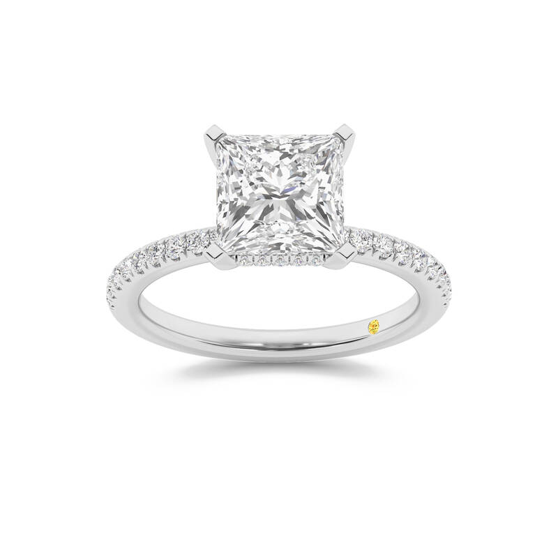 Kyoto Hidden Halo Princess Cut Lab Grown Diamond Engagement Ring | 10K White Gold 3 1/3 CT. TW.