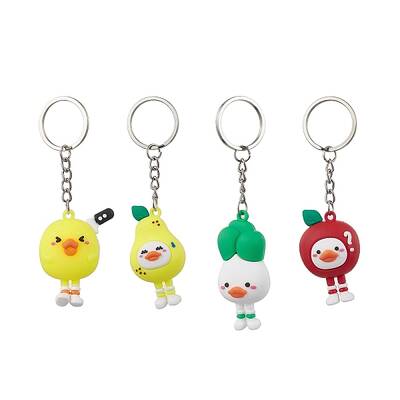 Cartoon Fruits Duck PVC Plastic Keychain