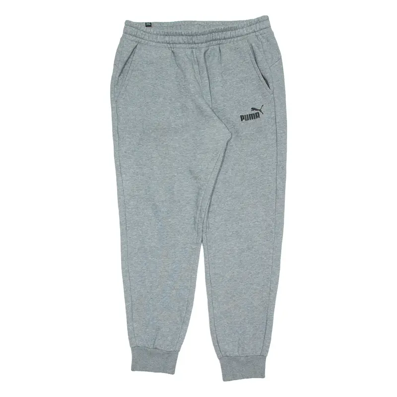 PUMA Mens Joggers Grey Tapered L W34 L31