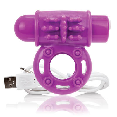 Charged Owow Rechargeable Vibe Ring - Purple - 6 Count Box