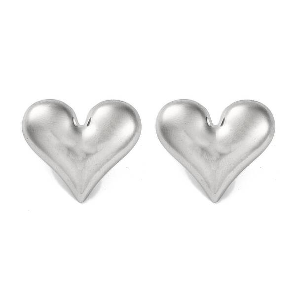304 Stainless Steel Heart Stud Earrings