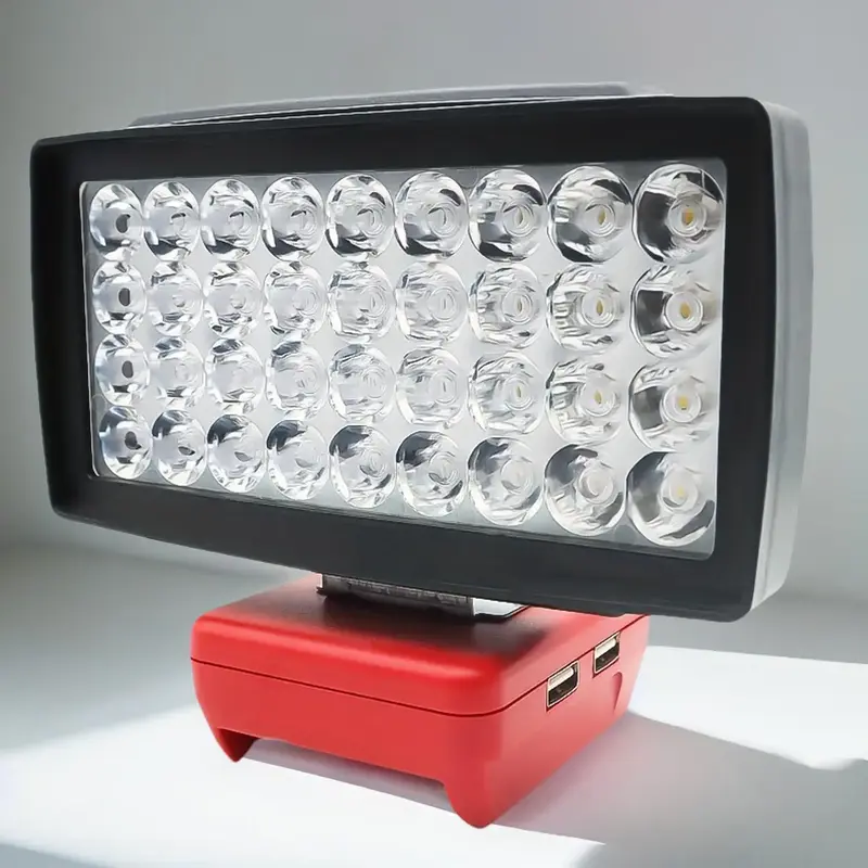 36LED 2500LM Flood Work Light for Summer, Batteries Required Cordless Job Site LED Light, Dual USB QC 3.0 Fast Charging Work...