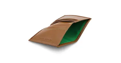 Card Wallet with Notes Pocket in Tan